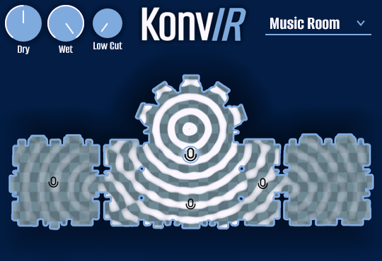 KonvIR Lite reverb plugin interface - Music Room environment