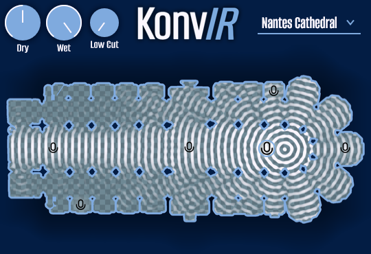 KonvIR Lite reverb plugin interface - Cathedral environment