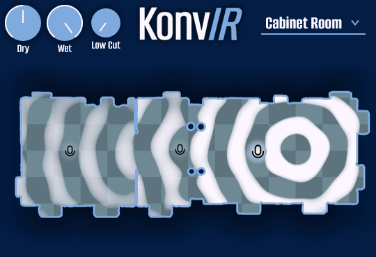 KonvIR Lite reverb plugin interface - Cabinet Room environment
