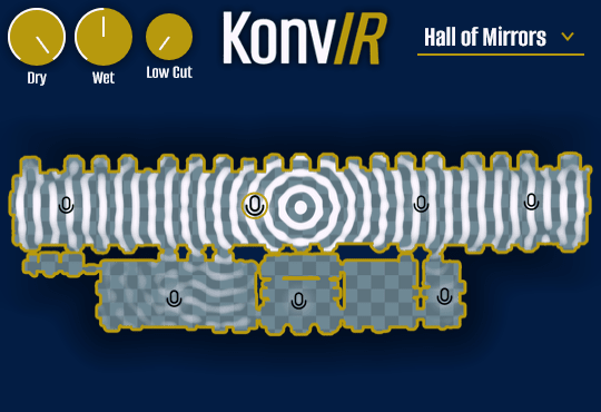 KonvIR Pro simulating reverb in the Hall of Mirrors, Versailles
